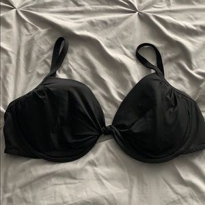 Lands End Bikini Top Bra Black 36DDD/38DD